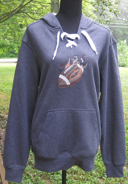 Football v-neck with laces hoodie